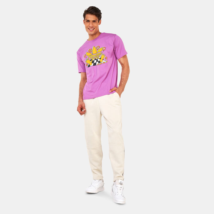 adidas Originals Men's Cartoon Trefoil T-Shirt Purple image number 2