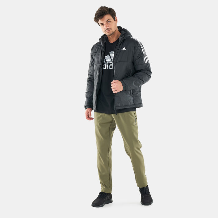 adidas Men's Essentials Insulated Hooded Jacket Black adidas Men's Essentials Insulated Hooded Jacket Black image number 2