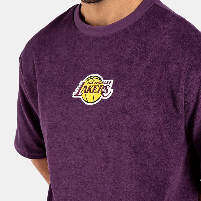 New Era Men's NBA Los Angeles Lakers Lifestyle Velour T-Shirt Purple New Era Men's NBA Los Angeles Lakers Lifestyle Velour T-Shirt Purple image number 3