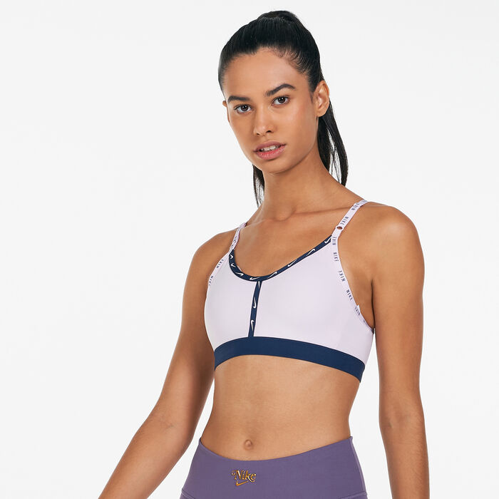 Nike Women's Dri-FIT Indy Logo Tape Sports Bra Pink image number 0