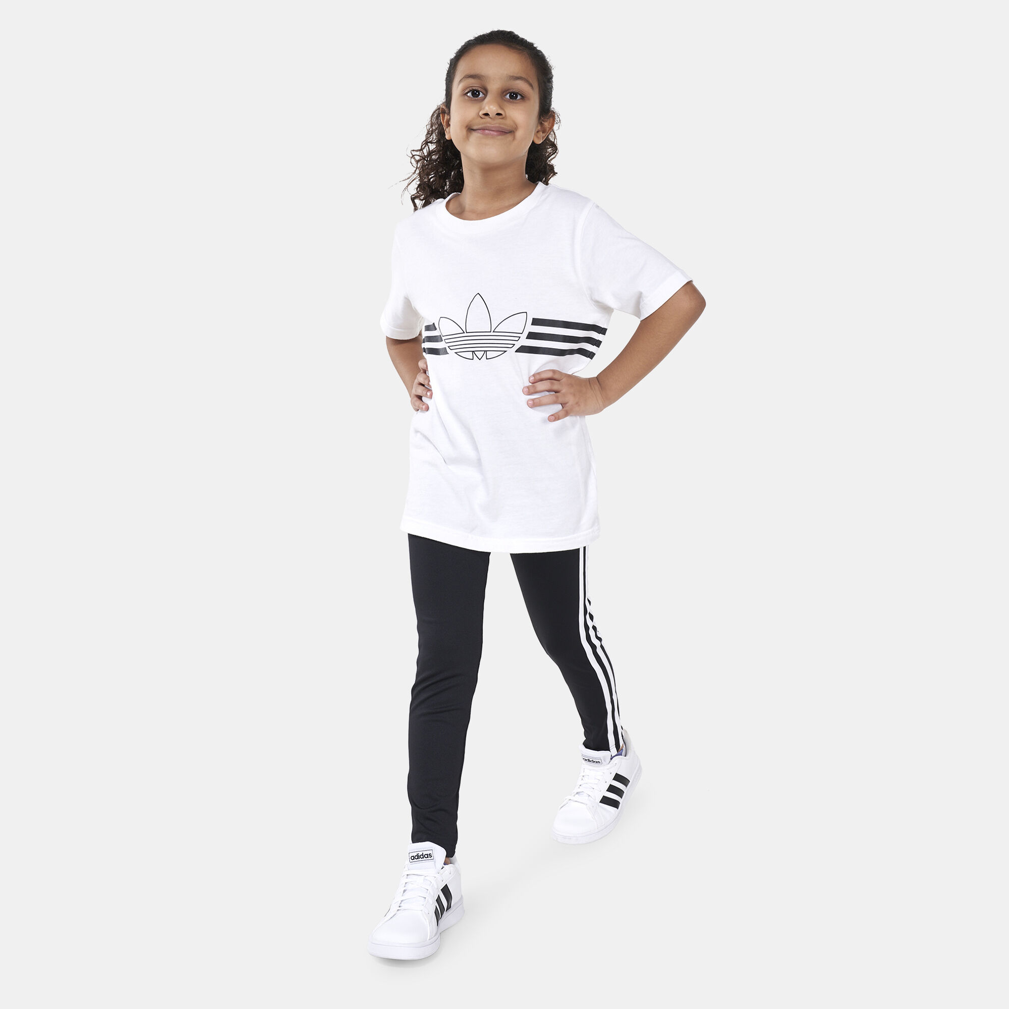 Girls adidas three stripe leggings online
