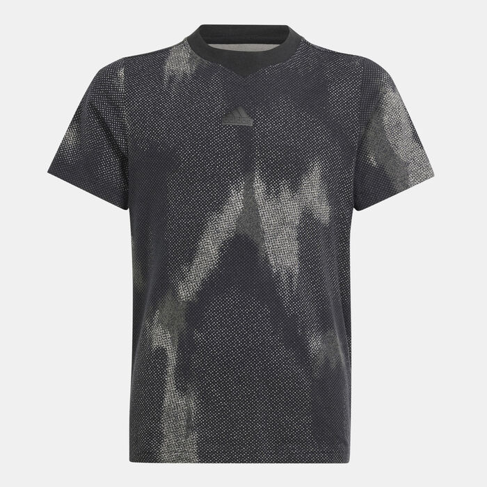 adidas Kids' Future Icons Allover Print T-Shirt Black adidas Kids' Future Icons Allover Print T-Shirt Black image number 0