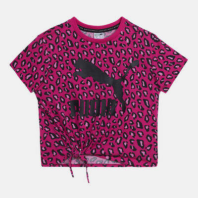 PUMA Kids' Classics Summer Roar All Over Print T-Shirt Purple