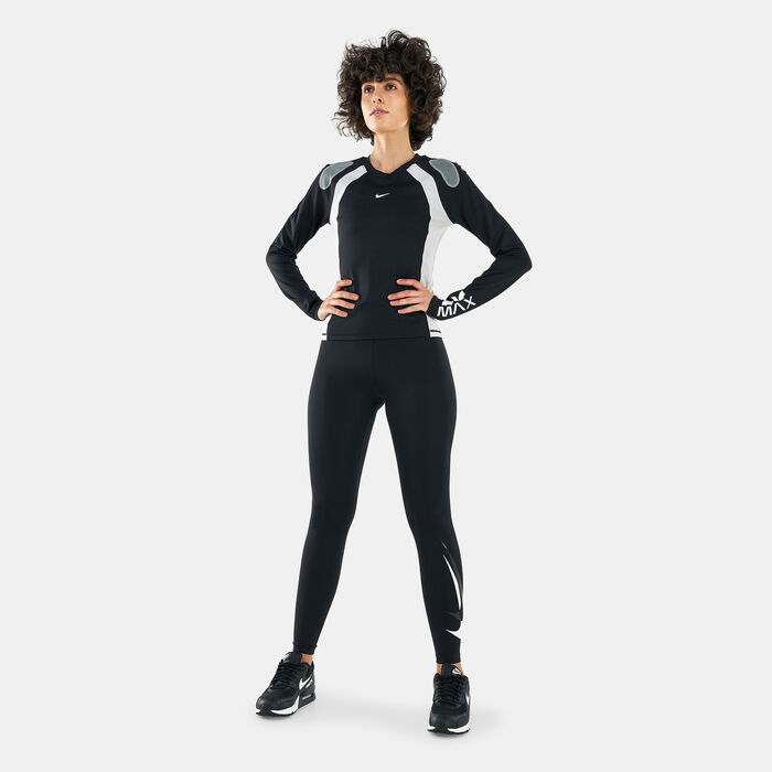 Nike Women's Dri-FIT Swoosh Running 7/8-Length Leggings Black Nike Women's Dri-FIT Swoosh Running 7/8-Length Leggings Black image number 2