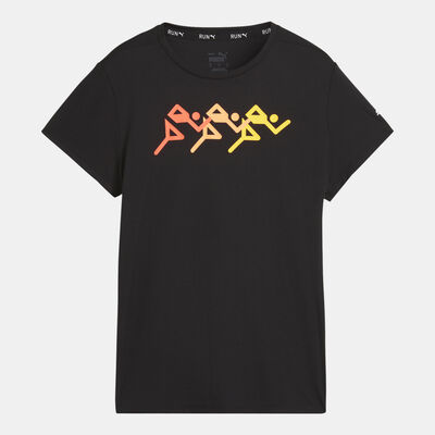 PUMA Women's RUN FAVOURITE Graphic T-Shirt Black PUMA Women's RUN FAVOURITE Graphic T-Shirt Black