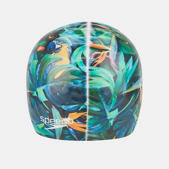 Speedo Digital Printed Swimming Cap Black image number 1