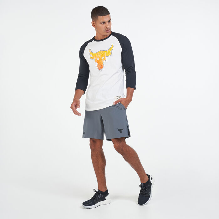 Under Armour Men's UA Project Rock 3/4 Sleeve T-Shirt White Under Armour Men's UA Project Rock 3/4 Sleeve T-Shirt White image number 2
