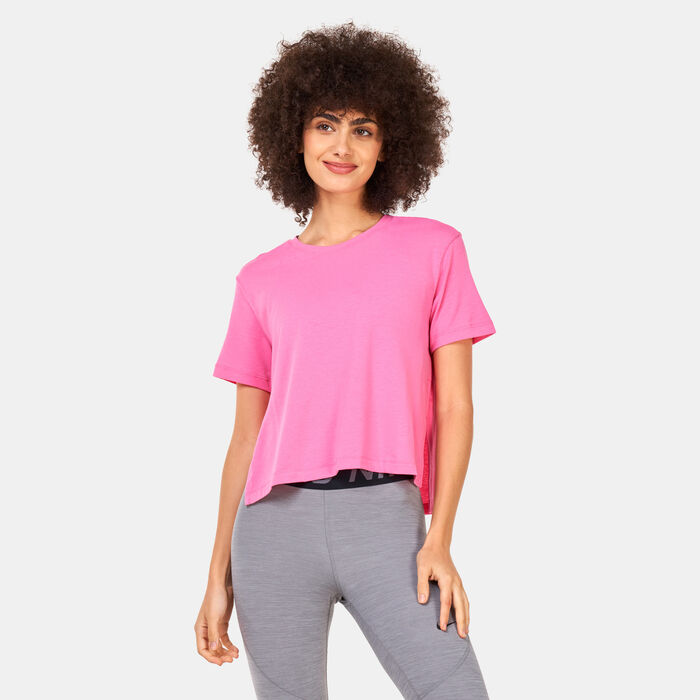 Nike Women's Yoga Dri-FIT Training Top Pink Nike Women's Yoga Dri-FIT Training Top Pink image number 0