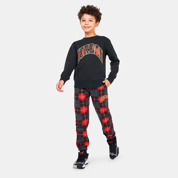 Jordan Kids' Essentials Plaid Sweatpants Black image number 2