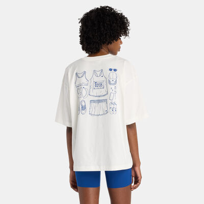 New Balance Women's Outfit Layout Graphic T-Shirt Beige