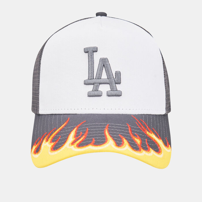 New Era Men's MLB Los Angeles Dodgers Flame Trucker Cap Grey New Era Men's MLB Los Angeles Dodgers Flame Trucker Cap Grey image number 0