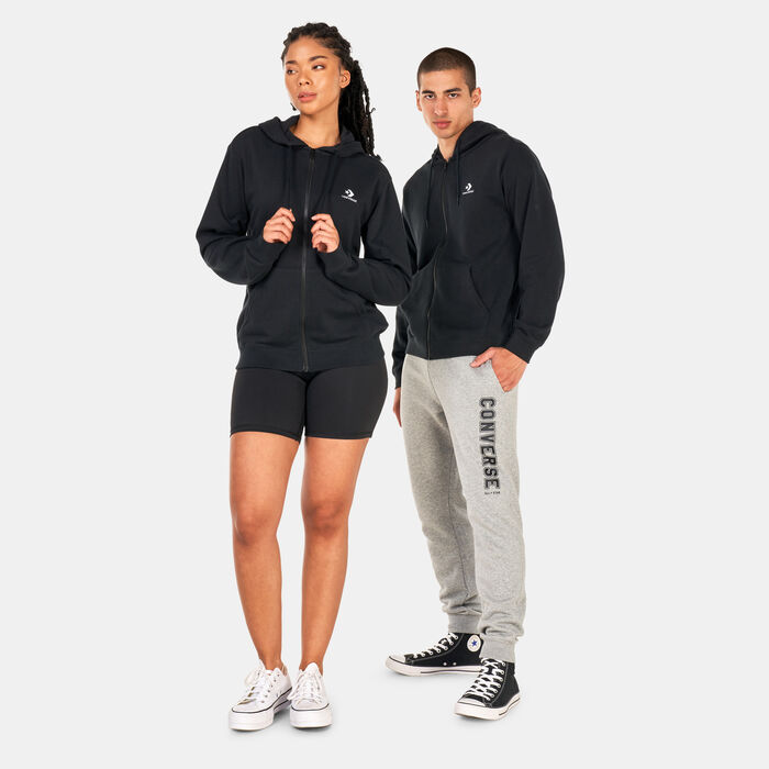 Converse Star Chevron Embroidered Classic Full-Zip Hoodie Black image number 2