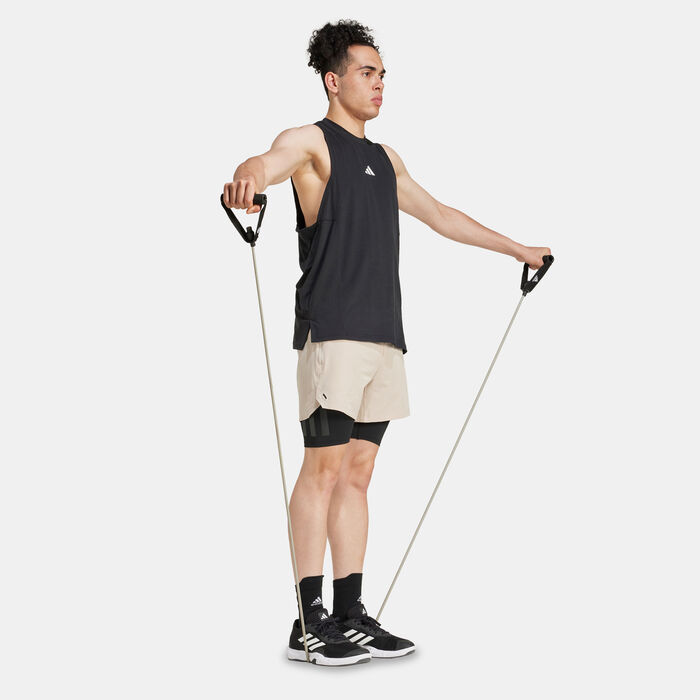 adidas Men's Power 2-In-1 Training Shorts Beige image number 2