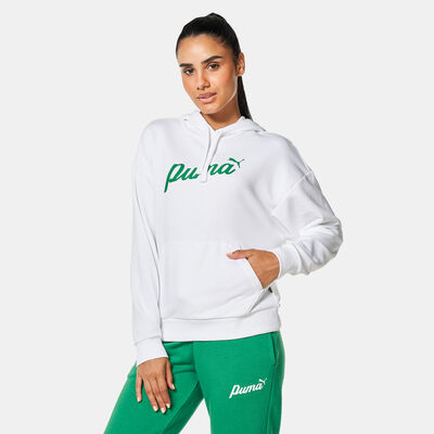 PUMA Women's ESS+ Script Hoodie White