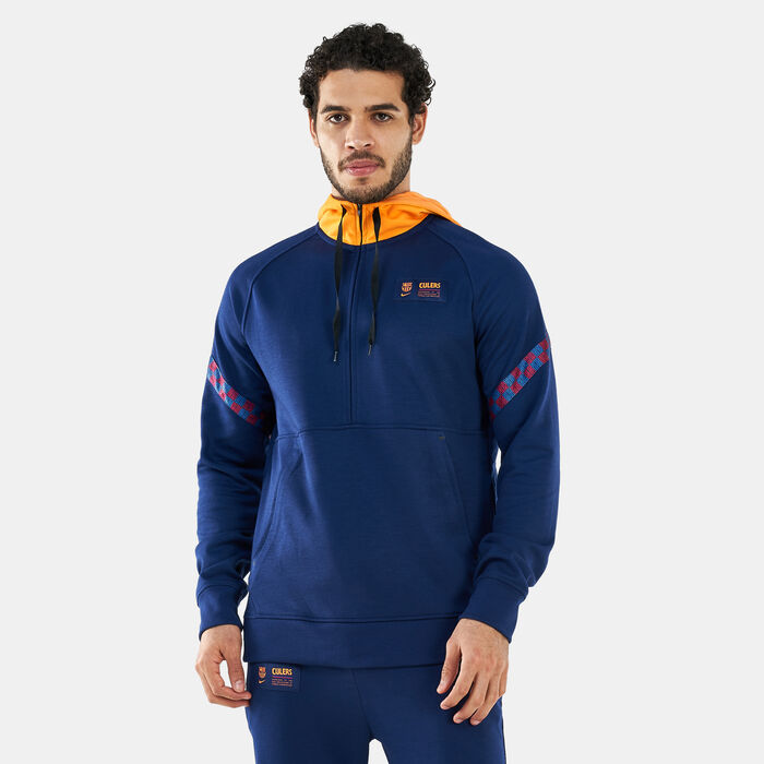 Nike Men's F.C. Barcelona Travel Fleece Hoodie Blue image number 0