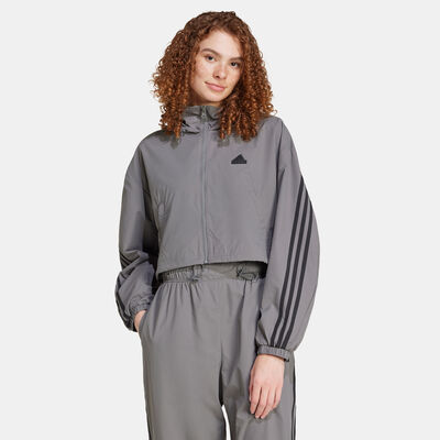 adidas Women's Future Icons 3-Stripes WIND.RDY Jacket Grey adidas Women's Future Icons 3-Stripes WIND.RDY Jacket Grey