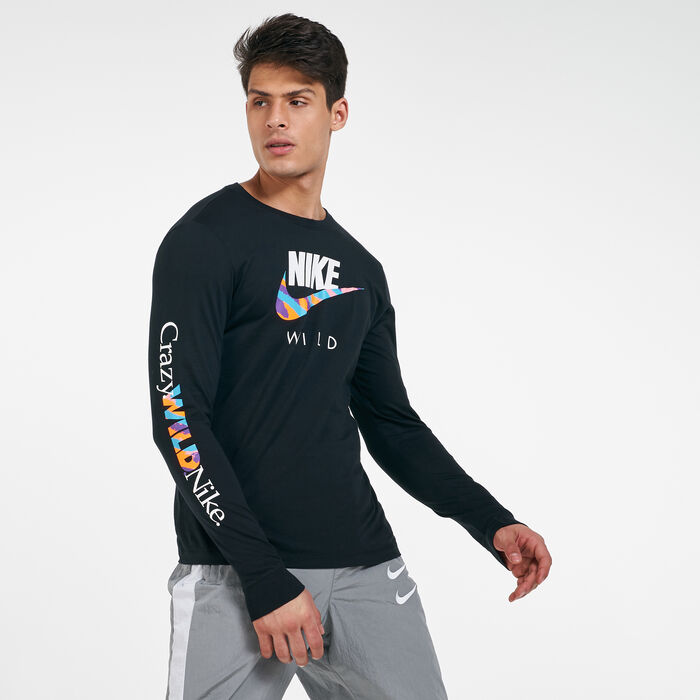 Nike Men's Sportswear Wild Futura Long Sleeve T-Shirt Black Nike Men's Sportswear Wild Futura Long Sleeve T-Shirt Black image number 0