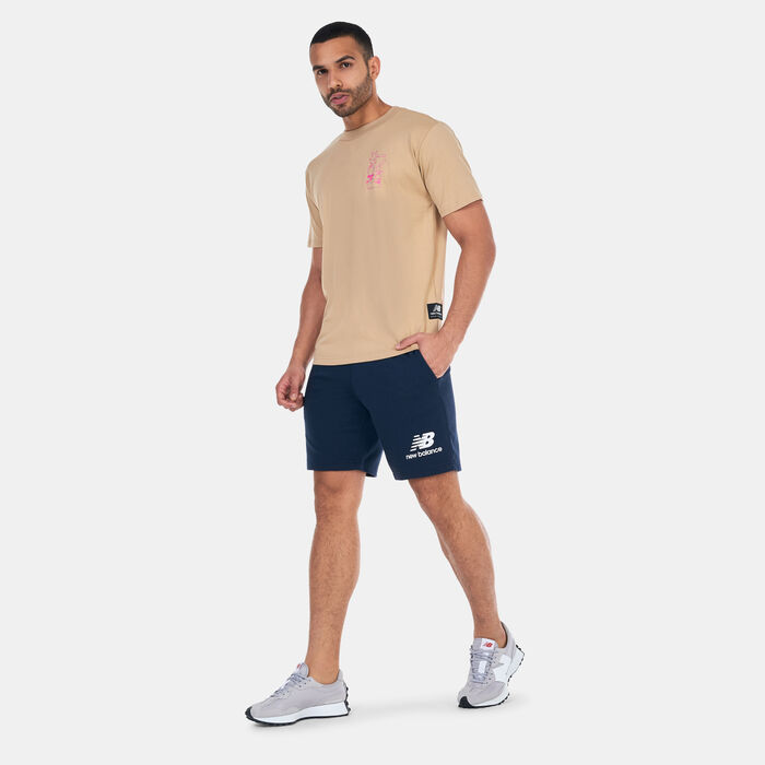 New Balance Men's Athletics Aron Leah Stack T-Shirt Beige image number 2