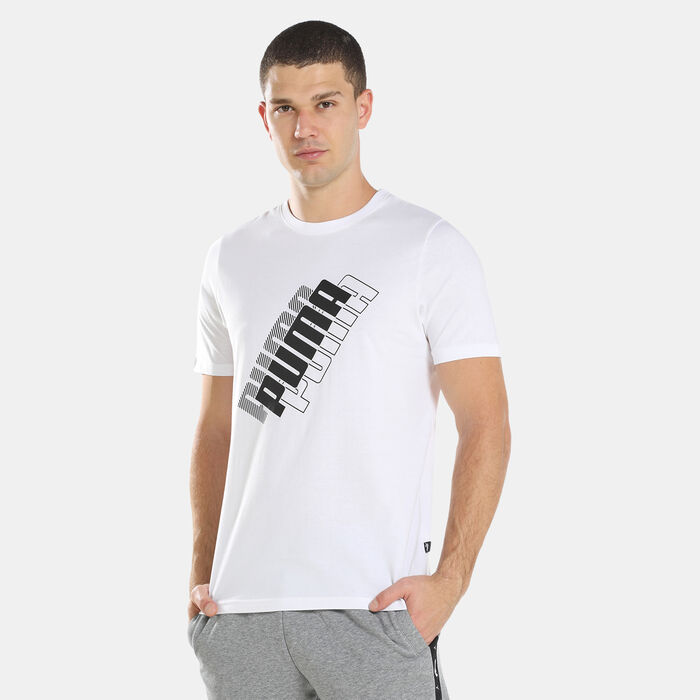 PUMA Men's Power Logo T-Shirt White PUMA Men's Power Logo T-Shirt White image number 0