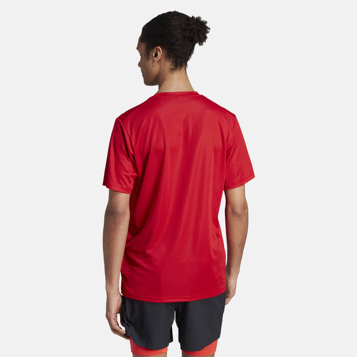 adidas Men's Training Essentials Training T-Shirt Red adidas Men's Training Essentials Training T-Shirt Red image number 1
