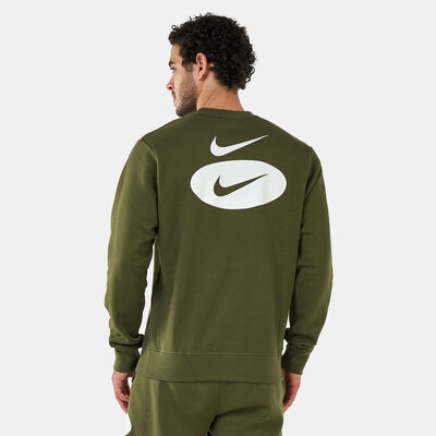 Nike Men's Sportswear Swoosh League Fleece Crew Sweatshirt Green