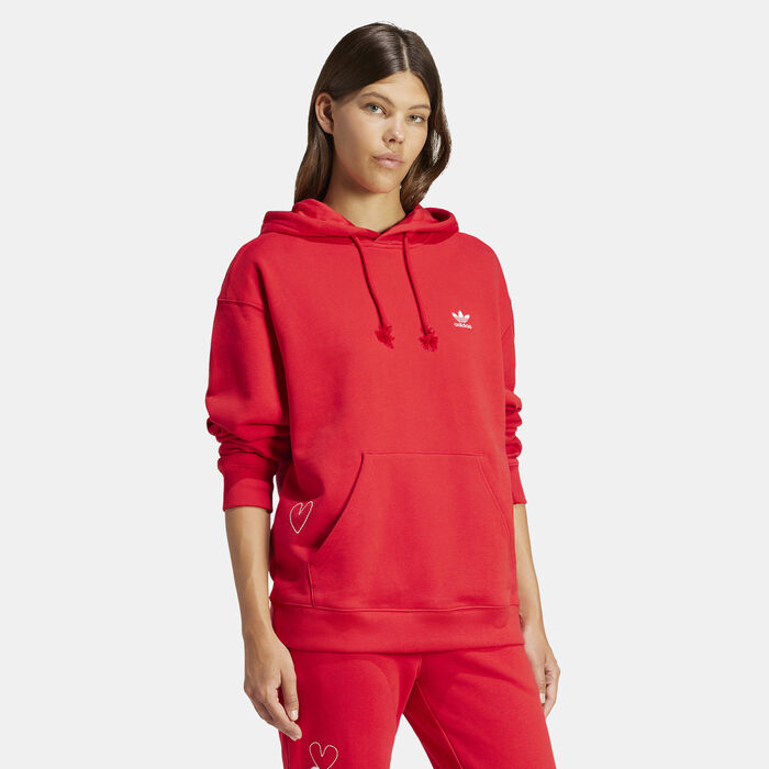 adidas Originals Women's Valentines Hoodie Red adidas Originals Women's Valentines Hoodie Red image number 2