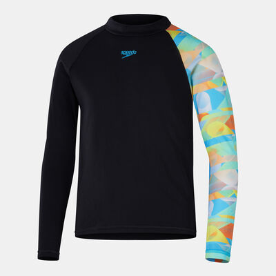 Speedo Kids' Digital Long Sleeve Swimming Rashguard Black