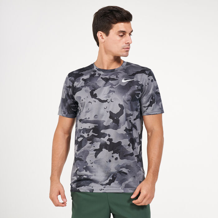 Nike Men's Dri-FIT Camo Training T-Shirt Grey image number 0