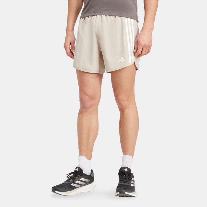 adidas Men's Own The Run 3-Stripes Shorts Beige image number 0