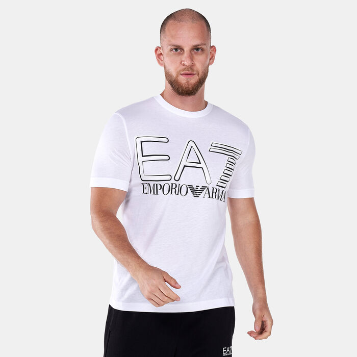 EA7 Emporio Armani Men's Train Logo Series Oversize Logo T-Shirt White image number 0