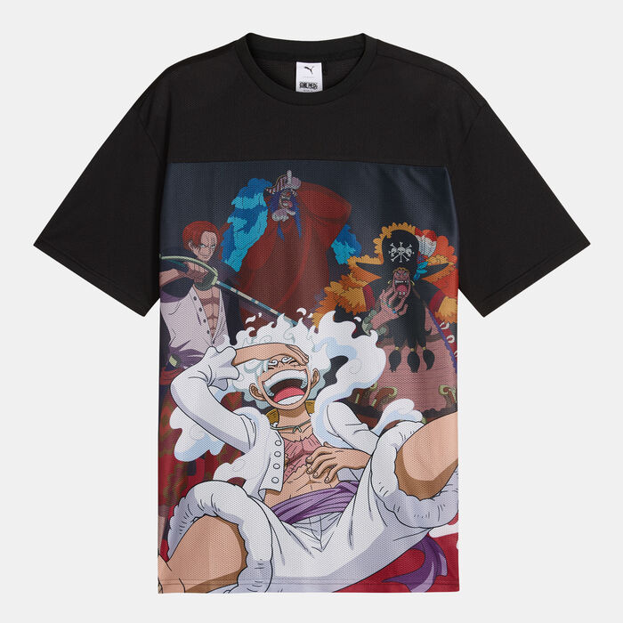 PUMA Men's x One Piece Allover Print T-Shirt Black PUMA Men's x One Piece Allover Print T-Shirt Black image number 0