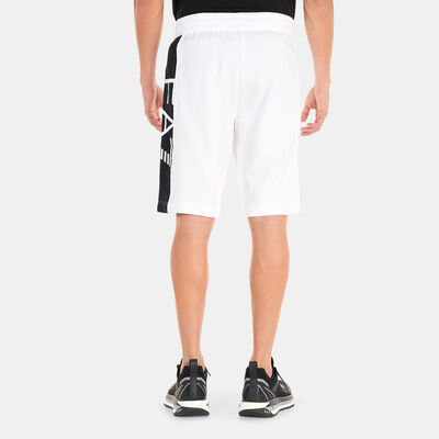 EA7 Emporio Armani Men's Oversized Train Logo Series Shorts White