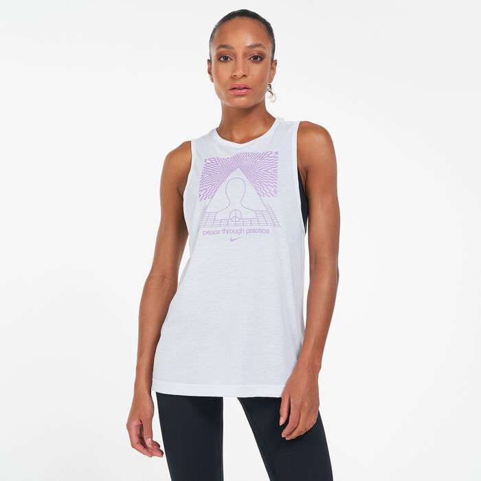 Nike Women's Yoga 3 Tank Top White Nike Women's Yoga 3 Tank Top White image number 0