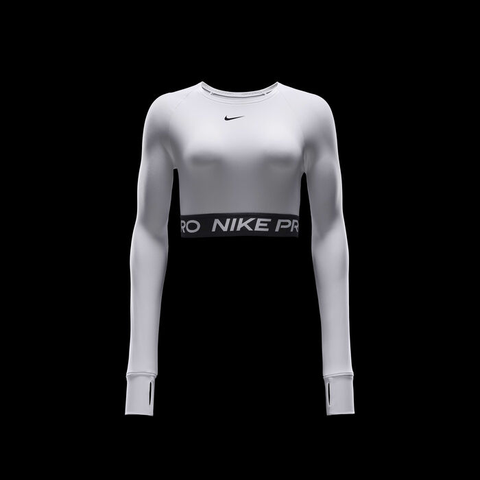 Nike Women's Pro Dri-FIT Crop Top White Nike Women's Pro Dri-FIT Crop Top White image number 5