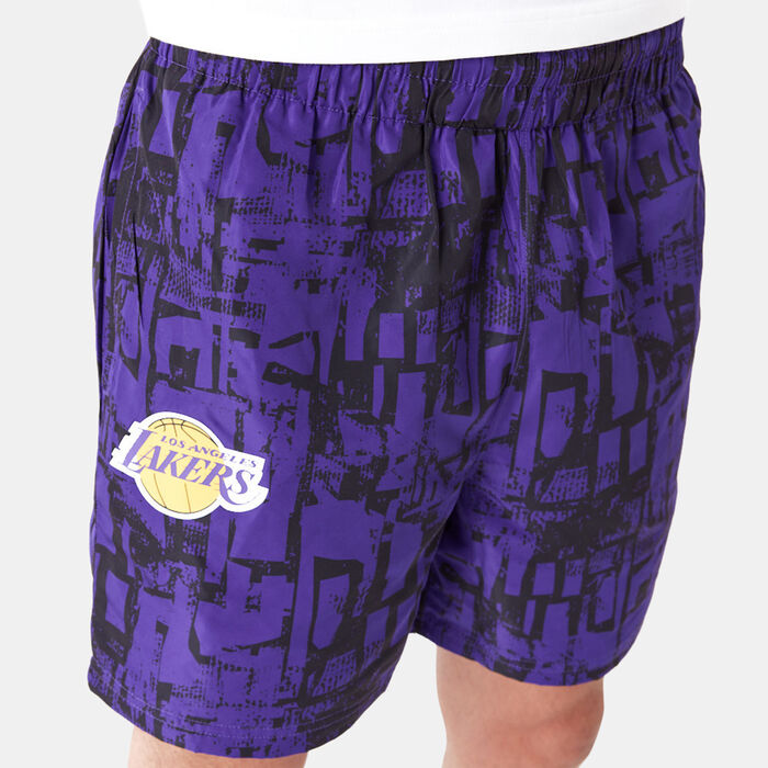 New Era Men's NBA Los Angeles Lakers Allover Print Shorts Purple New Era Men's NBA Los Angeles Lakers Allover Print Shorts Purple image number 2