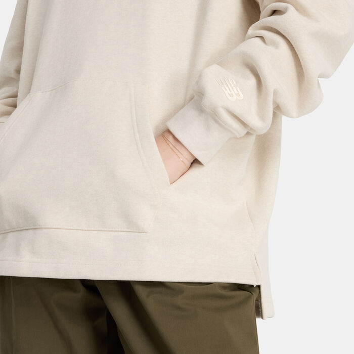 New Balance Women's Embossed Graphic Fleece Hoodie Brown New Balance Women's Embossed Graphic Fleece Hoodie Brown image number 5