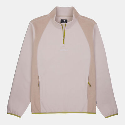 Converse Men's Knit Fleece 1/4-Zip Sweatshirt Brown