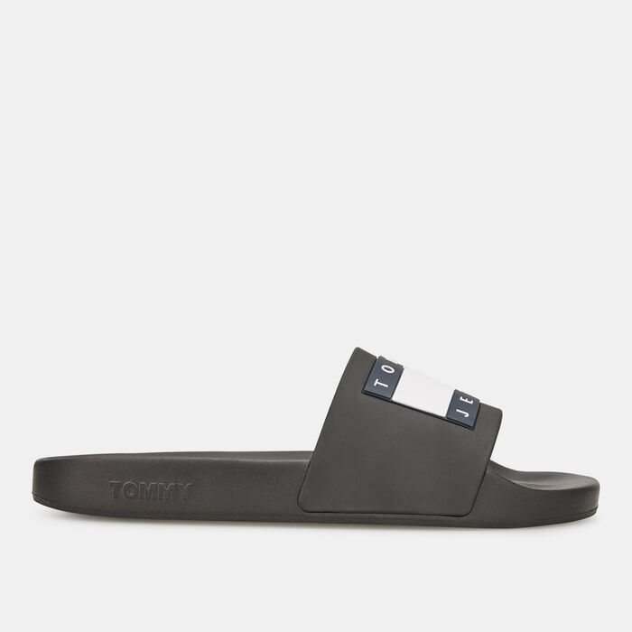 Tommy Hilfiger Women's Essential Embossed Pool Slides Black Tommy Hilfiger Women's Essential Embossed Pool Slides Black image number 1