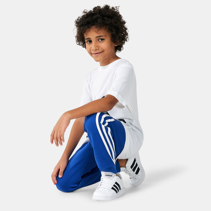 adidas Kids' Future Icons 3-Stripes Tapered Pants Blue adidas Kids' Future Icons 3-Stripes Tapered Pants Blue image number 2