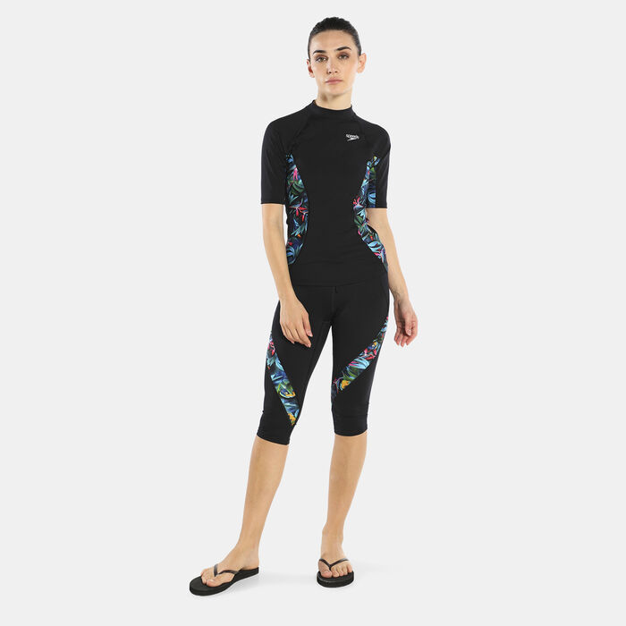 Speedo Women's Printed Rashguard Black image number 2