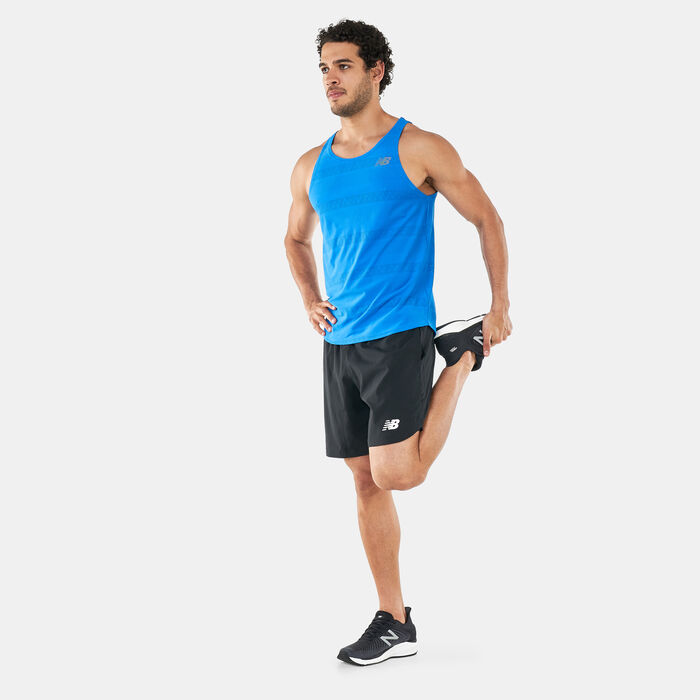New Balance Men's Q Speed Jacquard Tank Top Blue New Balance Men's Q Speed Jacquard Tank Top Blue image number 2