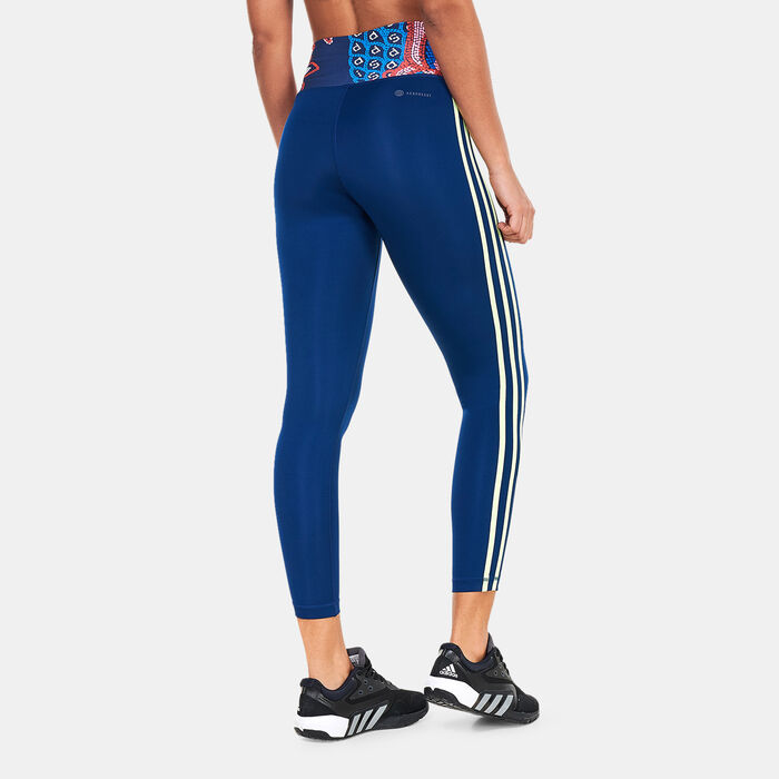 adidas Women's FARM Rio Training Essentials 7/8 Leggings Blue adidas Women's FARM Rio Training Essentials 7/8 Leggings Blue image number 1