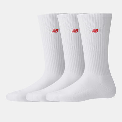 New Balance Patch Logo Crew Socks (3 Pairs) White New Balance Patch Logo Crew Socks (3 Pairs) White