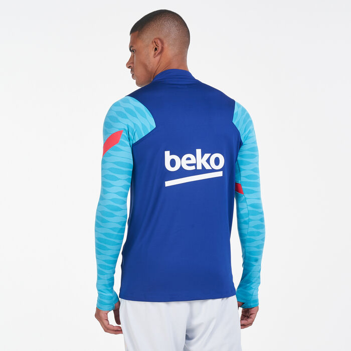 Nike Men's FC Barcelona Dri-FIT Strike Football Drill T-Shirt Blue Nike Men's FC Barcelona Dri-FIT Strike Football Drill T-Shirt Blue image number 1