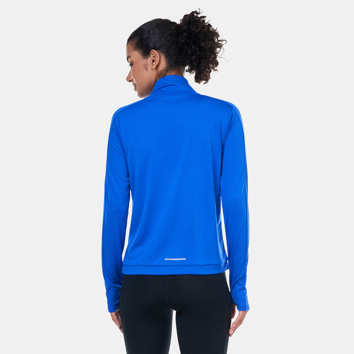 Nike Women's Swoosh Dri-FIT 1/4-Zip Mid Layer Blue Nike Women's Swoosh Dri-FIT 1/4-Zip Mid Layer Blue image number 1