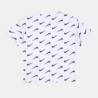 Nike Kids' Allover Swoosh Print T-Shirt White