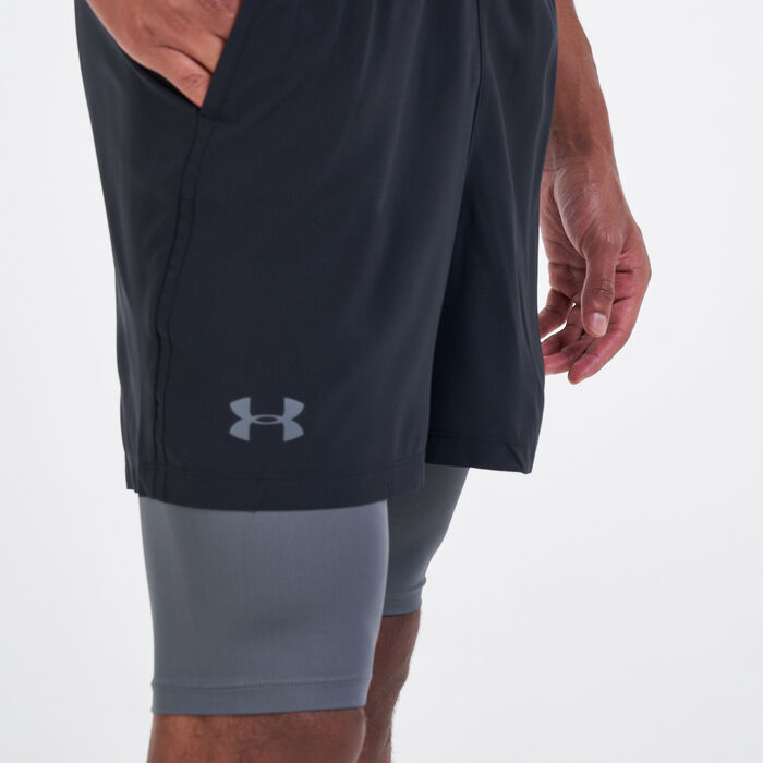 Under Armour Men's Qualifier 2-in-1 Shorts Black Under Armour Men's Qualifier 2-in-1 Shorts Black image number 3