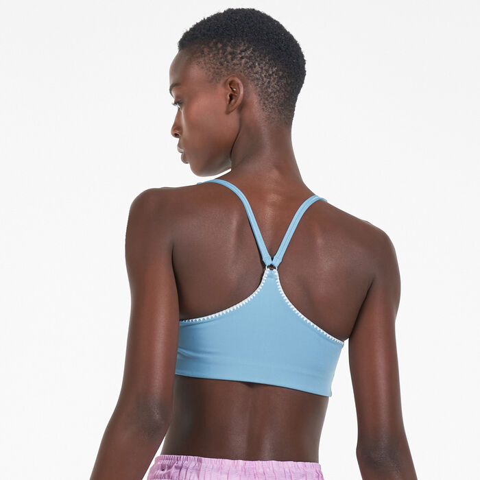 Nike Women's Indy Crochet Sports Bra Blue image number 1