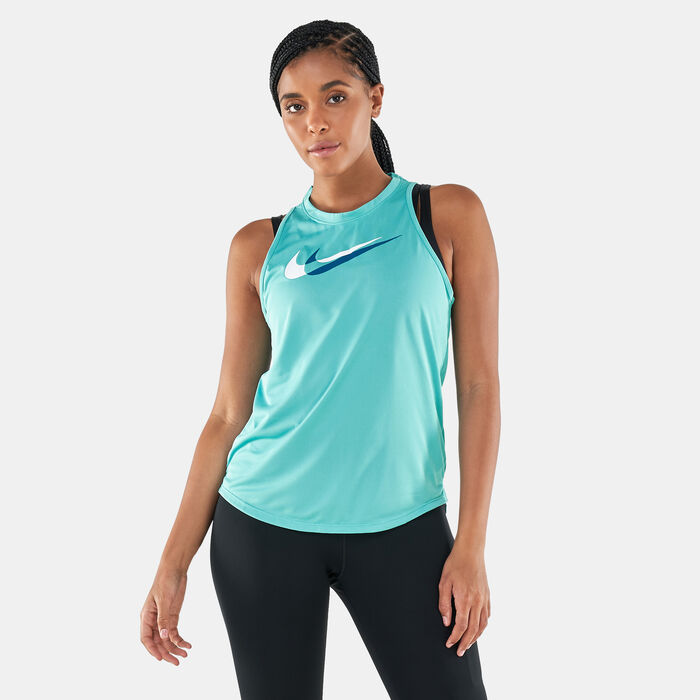 Nike Women's Dri-FIT Swoosh Running Tank Top Green Nike Women's Dri-FIT Swoosh Running Tank Top Green image number 0