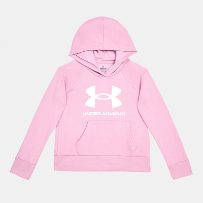 Under Armour Kids' Rival Fleece Big Logo Hoodie Pink
